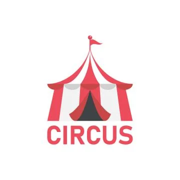 Circus vector logo. Red Circus tent logo template. Vector illustration EPS10 Stock Illustration