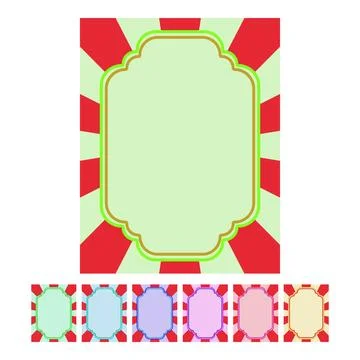 Circus vintage striped frame template background Stock Illustration