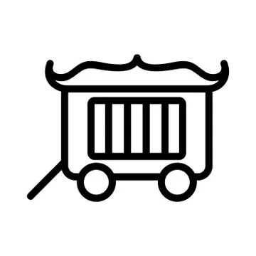 Circus wagon icon vector. Isolated contour symbol illustration Illustrazione stock