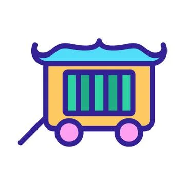 Circus wagon icon vector. Isolated contour symbol illustration 库存插图
