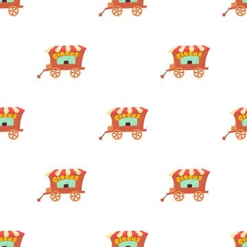 Circus wagon pattern seamless vector Stock Illustration
