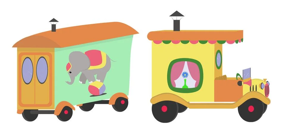 Circus on wheels Stock Illustration