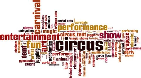 Circus word cloud Stock Illustration