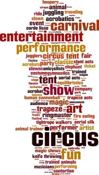 Circus word cloud Stock Illustration