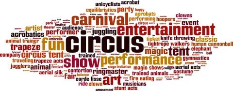 Circus word cloud Stock Illustration