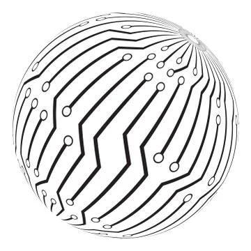 Circut board globe logo vector symbol icon design. Stock Illustration