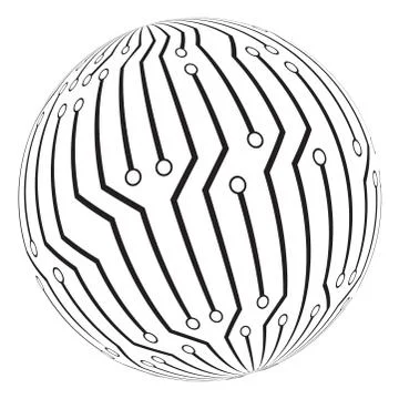 Circut board globe logo vector symbol icon design. Stock Illustration