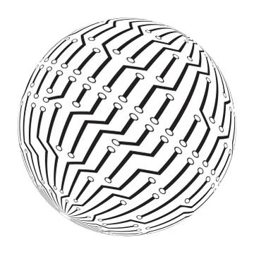 Circut board globe logo vector symbol icon design. Stock Illustration