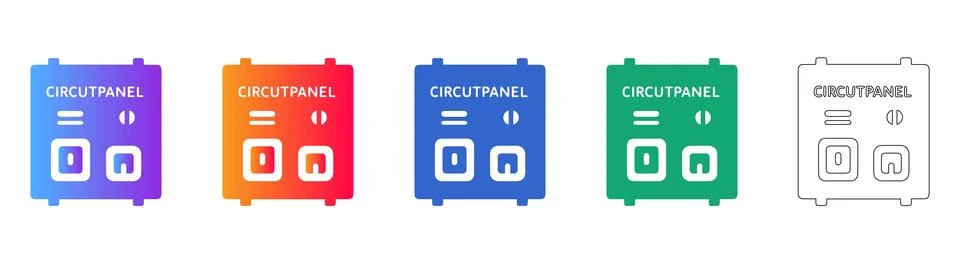 Circutpanel Control Interface Icon Set Stockillustratie