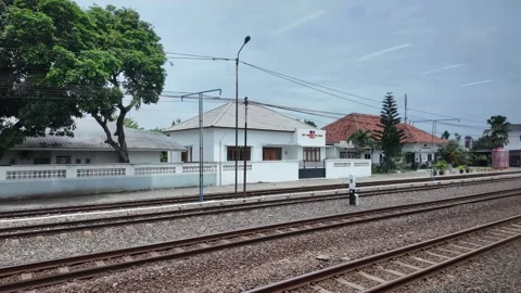 CIREBON, JAVA, INDONESIA - MARCH 6, 2026: Train ride through landscapes on .. 스톡 동영상 337190697