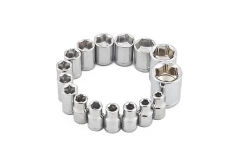 Cirecle of wrench sockets Stock Photos