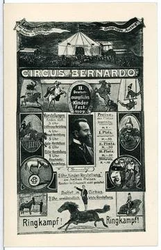 Cirkus Bernardo - II. Deutsches-Evangelisches Kinderfest 1909 Circus Berna... Stock Photos