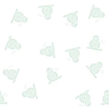 Cirlce arrow and gear approved mark glyph seamless pattern イラスト素材