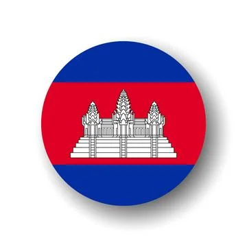 Cirlce vector flag of Cambodia Stock Illustration