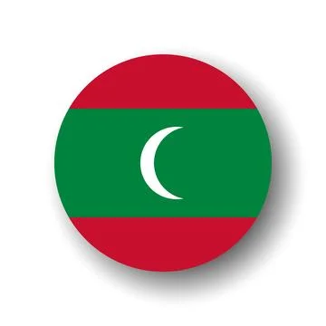 Cirlce vector flag of Maldives Stock Illustration