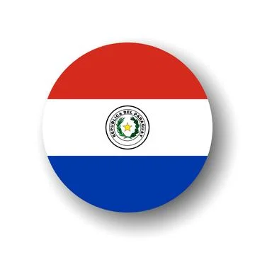 Cirlce vector flag of Paraguay 스톡 일러스트