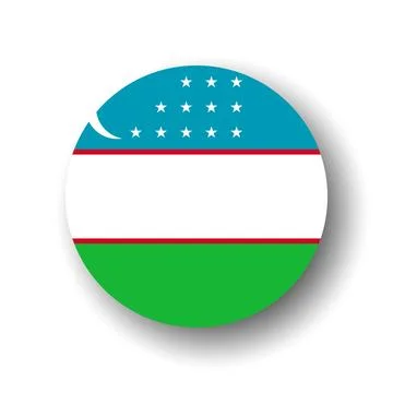 Cirlce vector flag of Uzbekistan Stock Illustration