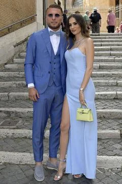  Ciro Immobile, mit Ehefrau Jessica Melena bei der Hochzeit von Mattia Zac... Stock Photos