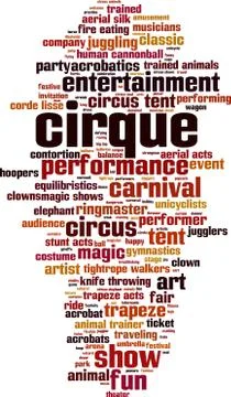 Cirque word cloud concept Stock Illustration