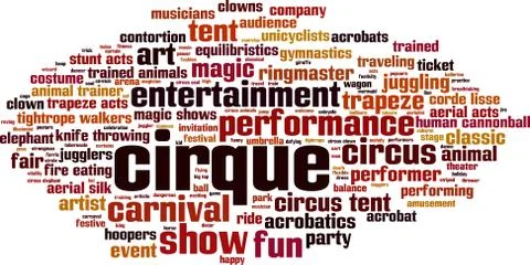 Cirque word cloud concept Stock Illustration
