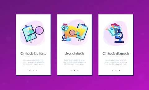 Cirrhosis app interface template. Stock Illustration