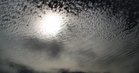 Cirrocumulus clouds in a big blue sky on a summer day. Stock Footage 339515516