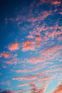 Cirrocumulus clouds sunset Stock Photos