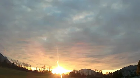 Cirrostratus Sunset Stock Footage 145043925