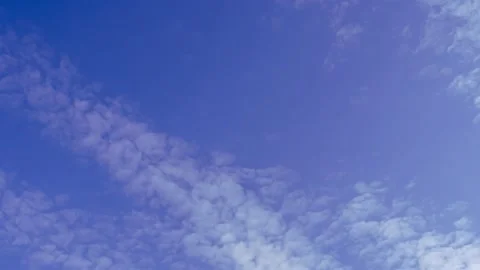 Cirrus clouds in the blue sky in early spring. Stock Footage 192985505