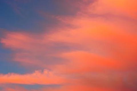 Cirrus clouds during sunset Stock Photos