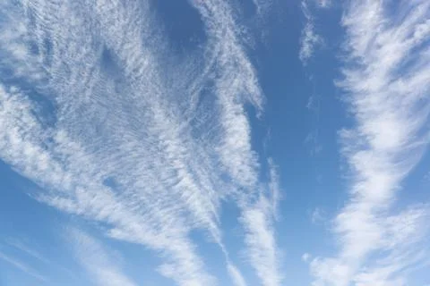 Cirrus clouds - separate thin, light clouds with a fibrous and filamentous st Foto stock