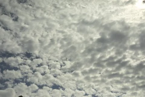 Cirrus clouds in sky. Celestial landscape. Stock Photos