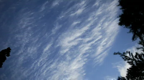 Cirrus Clouds Sunset Stock Footage 724357