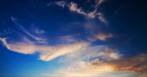 Cirrus clouds at sunset Stock Footage 54575280