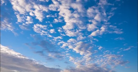 Cirrus flying clouds at sunset Stock Footage 74540699