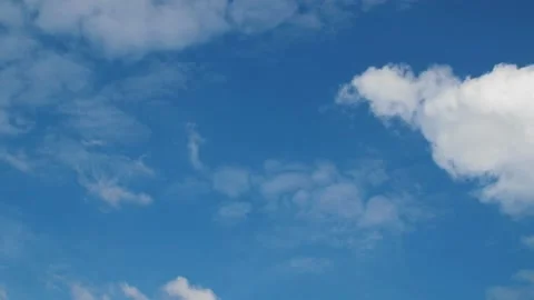 Cirrus-layered clouds in a blue sky. Timelapse shooting Stock Footage 203575963