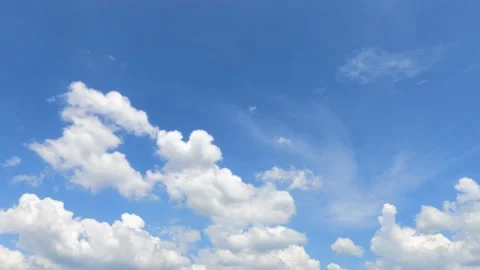 Cirrus or cirrostratus clouds changing to Swan or Phoenix bird Stock Footage 154342936