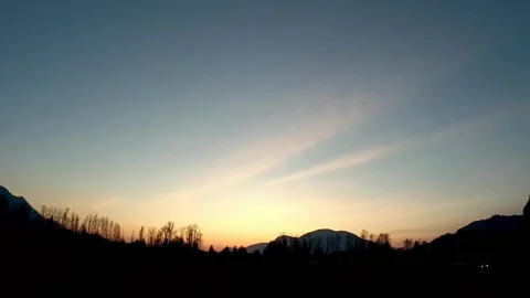 Cirrus Twilight Silhoutte Stock Footage 145043903
