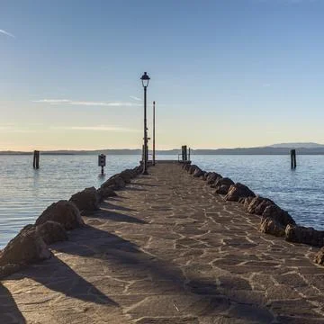 The Cisano pier 写真素材