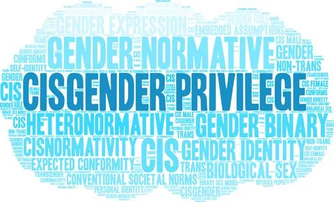Cisgender Privilege Word Cloud Stock Illustration