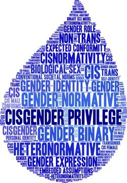 Cisgender Privilege Word Cloud Stock Illustration