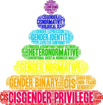 Cisgender Privilege Word Cloud Stock Illustration