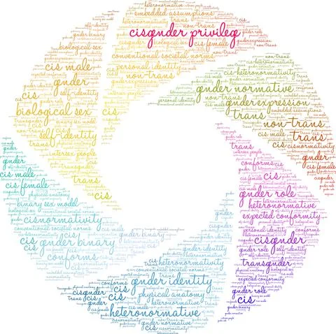 Cisgender Privilege Word Cloud Stock Illustration