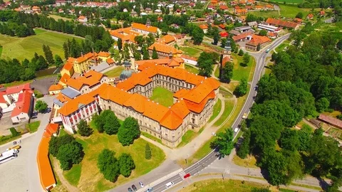 Cistercian monastery Plasy. 스톡 동영상 76724114