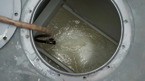 A cistern is filled with water. About supply, water, liquid, tank Stock Footage 68334571
