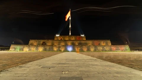 Citadel, Hue. Time-lapse nighttime with illumination. Stock Footage 115958112