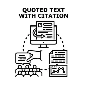 Citating research information and referencing sources concept Stock Illustration
