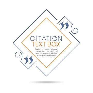 Citation text box. Frame for decoration quote. Quote blank template. Quote bu Illustrazione stock