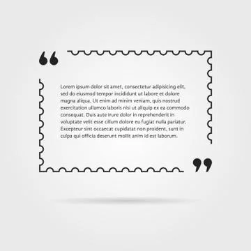 Citation in thin line postage stamp 스톡 일러스트