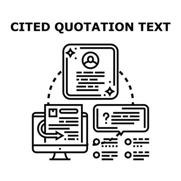 Cited quotation text document research concept Stock Illustration